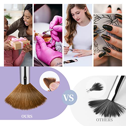 Acrylic Nail Art Brush Size 10, 100% Pure Kolinsky Hair Oval for Application, Professional Extension Manicure Tool Striping Drawing Pen DIY Home Salon, Black, 1.0 Count