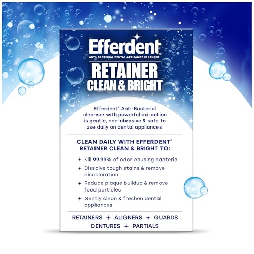 Efferdent Retainer Clean & Bright – Retainer Cleaner Tablets, 120 Count – for Retainers, Mouth Guard, Night Guard, Dentures