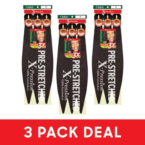 Outre X-Pression Braid - Pre Stretched Braid 52" 3X (3 Pack, M4/27/30)