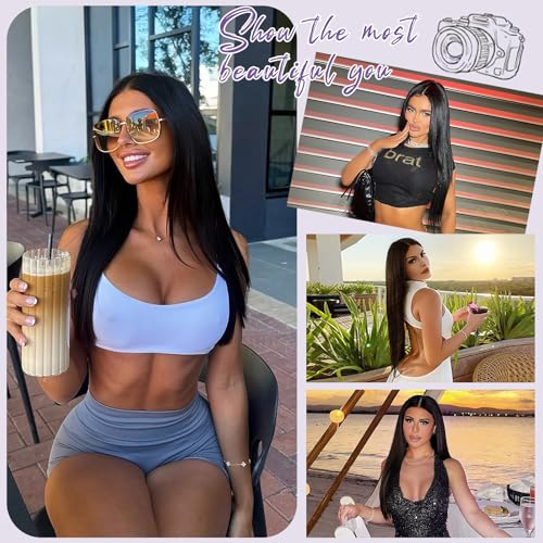 Wear and Go Glueless Wigs Human Hair Pre Plucked Pre Cut 180% Density 6x4 Ready to Wear Glueless Human Hair Wigs Straight for Black Women 20 Inch