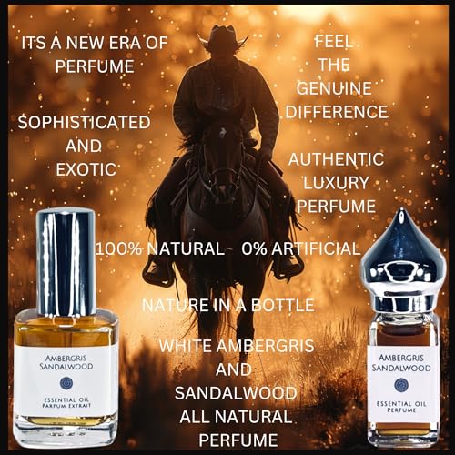 White Ambergris And Mysore Sandalwood Essential Oil Attar 8 ml. (8 grams) No Alcohol Vegan Clean All Natural No Synthetics
