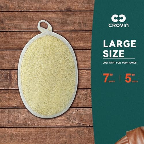 Natural Exfoliating Loofah Body Scrubber for Women and Men, Made with Premium Luffa Natural Shower Loofah Sponge which Cleanse You Comfortable, Relax for Bathing-4 Count（Pack of 1）