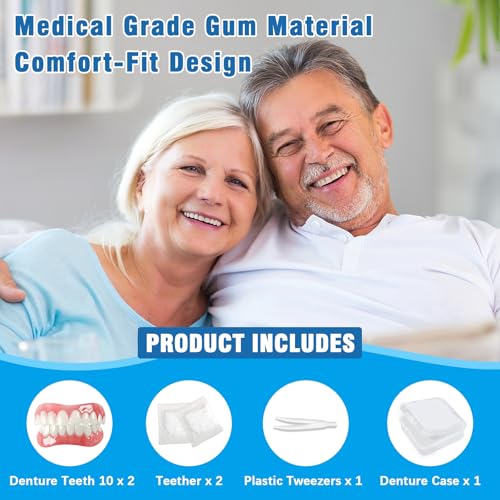 Moldable False Teeth - Silicone Dentures - Men and Veneers Teeth for Women - Upper and Lower Matching Set - Fix Your Smile at Within Minutes - 1PCS