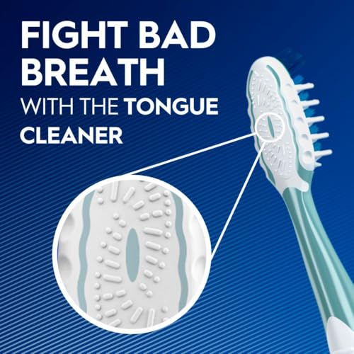 Oral-B Pro Health CrossAction All in One Soft Toothbrushes, Deep Plaque Fighter, Rounded Bristles Gentle on Teeth, Tongue and Cheek Cleaner, Gum Stimulators, 6 Count, Tooth Brush Pack