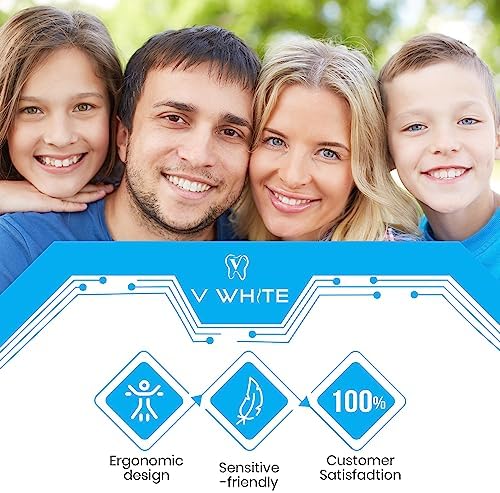 V-White U-Shaped Replacement Head for Ultrasonic Toothbrush - New Improved Design, 75% Faster, Effective Whole Mouth Deep Clean & Massage, Thinner Soft Food Grade Silicone Bristles - Adult (1-Pack)…