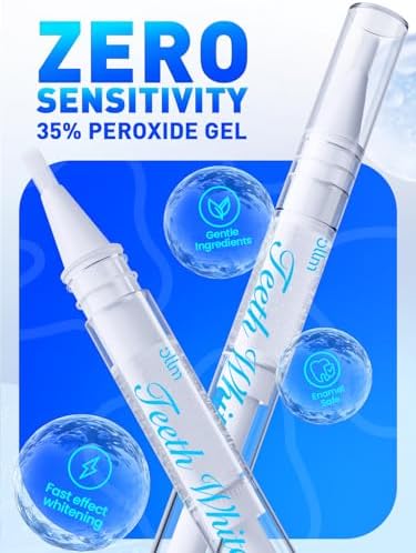 Teeth Whitening Kit for Sensitive Tooth: Professional Whitening Gel Pens Dental kit, 32X LED Light White Personal Care Products, 35% Carbamide Peroxide Whitener, Beauty Tools for Home (01_White)