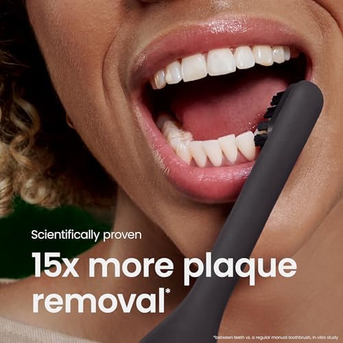 Quip Ultra Next Generation Smart Toothbrush - Timed Electric Toothbrush with Case - Replaceable Brush Head, Soft Bristles, Silicone Handle, 30-Day Battery Life - Travel Toothbrush - Eclipse