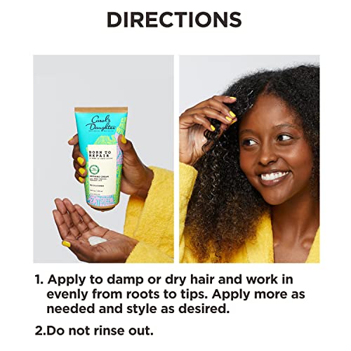 Carol's Daughter Born To Repair Leave In Hair Cream, Moisturizing, Curl Defining and Anti Frizz Hair Care for Curls with Shea Butter, 6.8 Fl Oz
