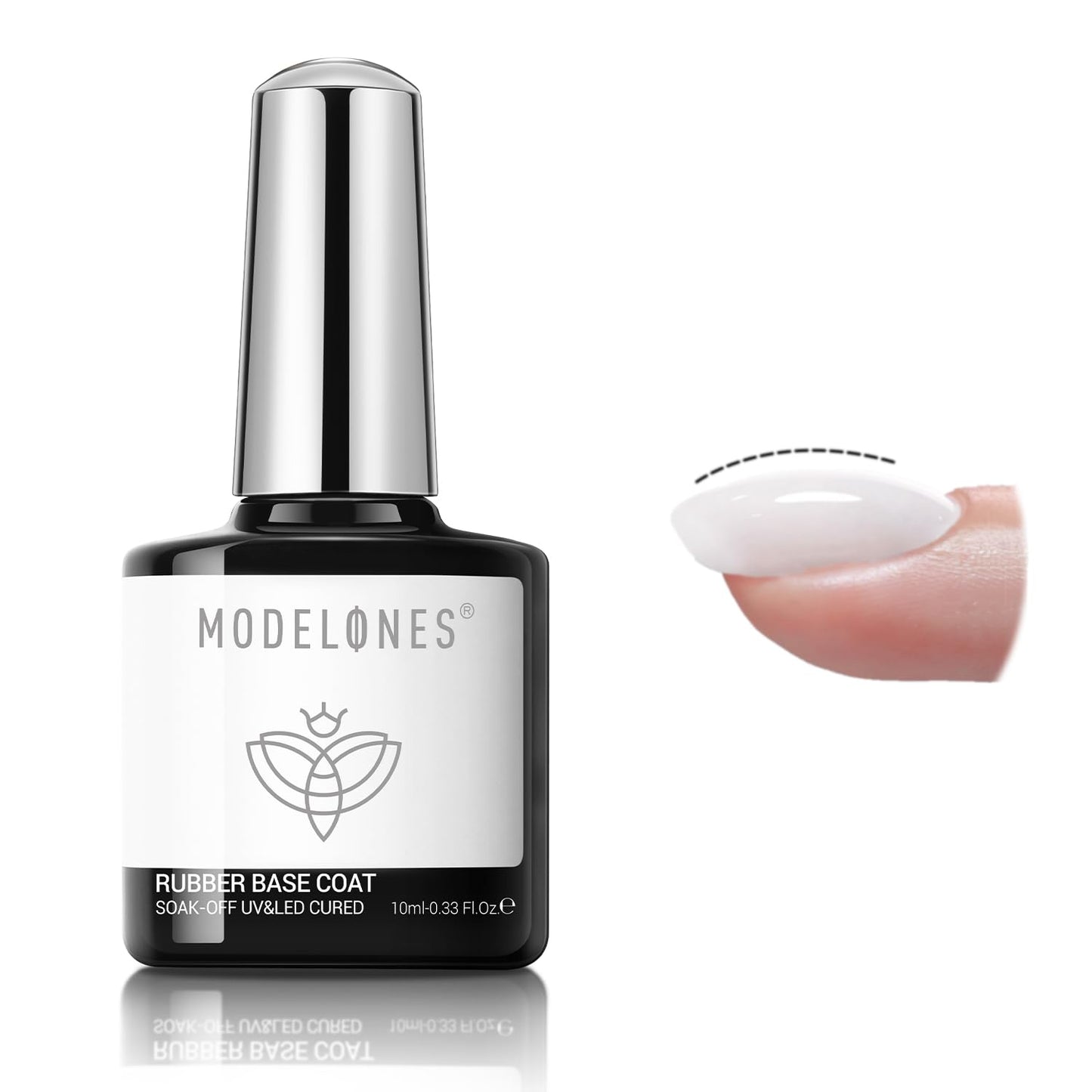 modelones Milky White Rubber Gel Base Coat, 6 in One Builder for Strengthen Apex Building Extension Long Lasting Protect U V Cured Color Based Gel Polish Manicure for Fragile Nails Art Home Salon