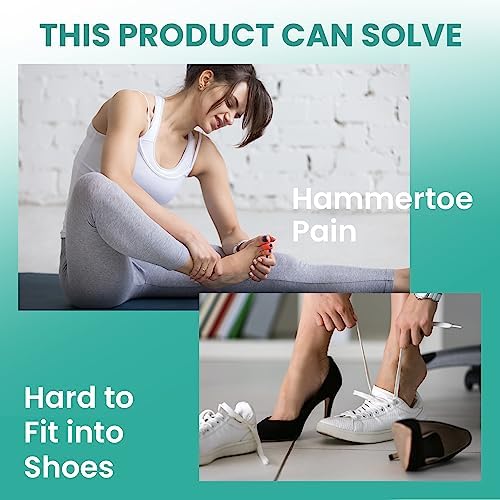 Welnove Hammertoe Corrector - 6 Pack Toe Splints - Soft Gel Toe Straighteners - Realign Bent, Curled, Crooked, Claw, Hammer Toes - Toe Corrector for Men and Women, 3 Different Sizes (Black)