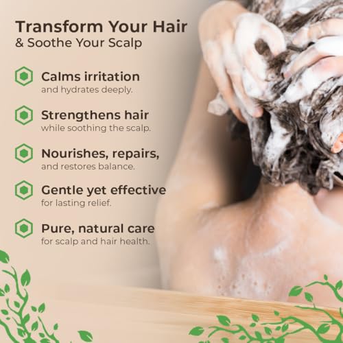 Wild Naturals Eczema & Psoriasis Shampoo – Anti-Dandruff Relief for Dry, Itchy Scalp – Hypoallergenic, Fragrance-Free Formula for Sensitive Scalp