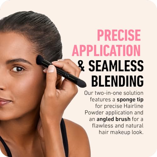 BOLDIFY Dual-Ended Hairline Powder Brush - Precision Makeup Brush Set with Sponge Tip for Seamless Blending - Ideal as a Concealer Brush, Hair Contour Brush, and Root Touch Up