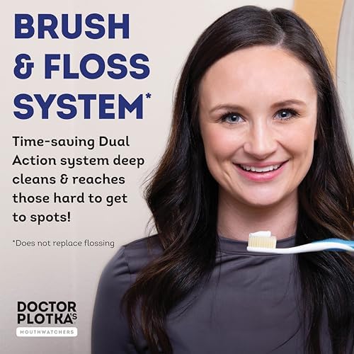 MOUTHWATCHERS Soft Flossing Toothbrushes for Adults, Value 8 Pack, Ultra Clean Manual Toothbrush Set for Sensitive Teeth & Gums, by Dr. Plotka, Assorted Colors