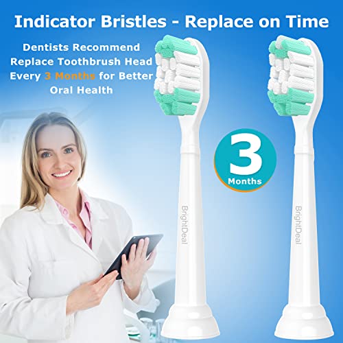 Replacement Toothbrush Heads for Philips Sonicare ProtectiveClean 4100 5100 6100 DailyClean DiamondClean EasyClean PowerUp Plaque Control Gum Health C2 G2 HX6817/01 HX6857/11 White, 4 Pack