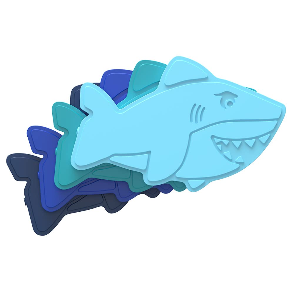 Bentgo® Buddies Reusable Ice Packs - Slim Ice Packs for Lunch Boxes, Lunch Bags, and Coolers - Multicolored 4 Pack (Shark)