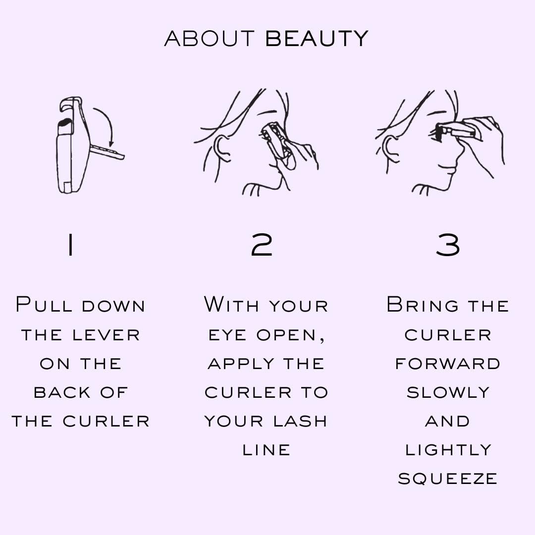 On-The-Go Compact Eyelash Curler, Includes 1 Replacement Pad, Portable Lash Curler Perfect for Travel Makeup, Ergonomic Design is Gentle on Lashes