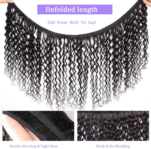 Water Wave Human Hair Bundles 18 20 22 Inch 12A 100% Unprocessed Remy Wet And Wavy Bundles Human Hair Brazilian Curly Wave Bundles Water Wave Bundles Full And Thick Black Color