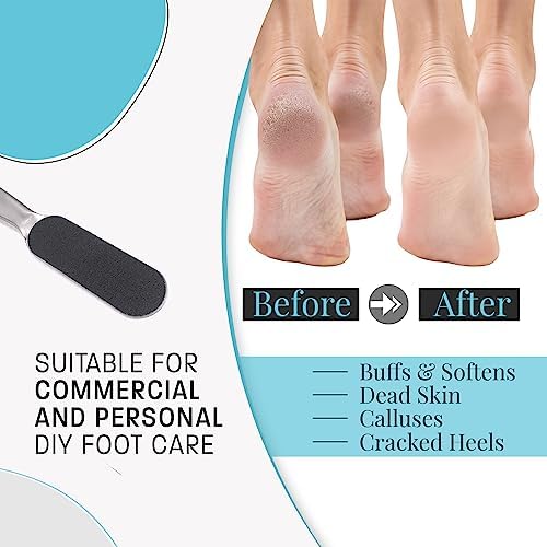 Professional Pedicure File Refills - Pack of 50 Foot File Replacement Pads - Black - Disposable Foot Files for Pedicures - Pedi Foot File Pads with Water Resistant Strong Adhesive (100 Grit)