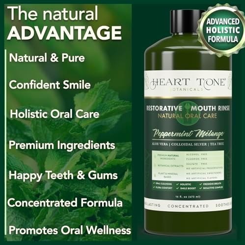 Nano Silver Mouthwash | All Natural | Adult Restorative Mouth Rinse | Aloe Vera, Colloidal Silver, & Tea Tree | Complete Oral Care & Fresh Breath | Fluoride, GMO, & Alcohol Free