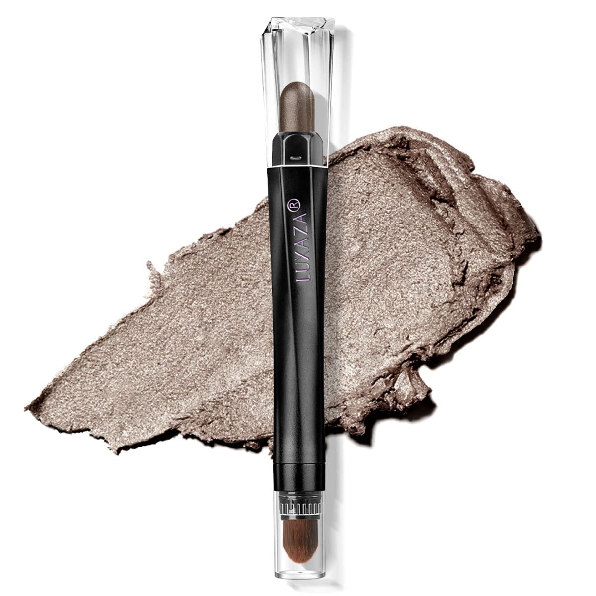 LUXAZA Cream Single Eyeshadow Stick with Blending Brush, Hypoallergenic Eye Shadow Makeup, Pro Waterproof & Long Lasting Eye Brightener, Eyeshadow Pencil Crayon Shimmer #139