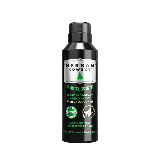 Herban Cowboy Dry Spray Deodorant Dusk – 2.8 oz Men’s Dry Spray Deodorant Enhanced with Parsley, Rosemary & Sage No Parabens, No Phthalates & Certified Vegan (3121) (1 Pack, Forest)