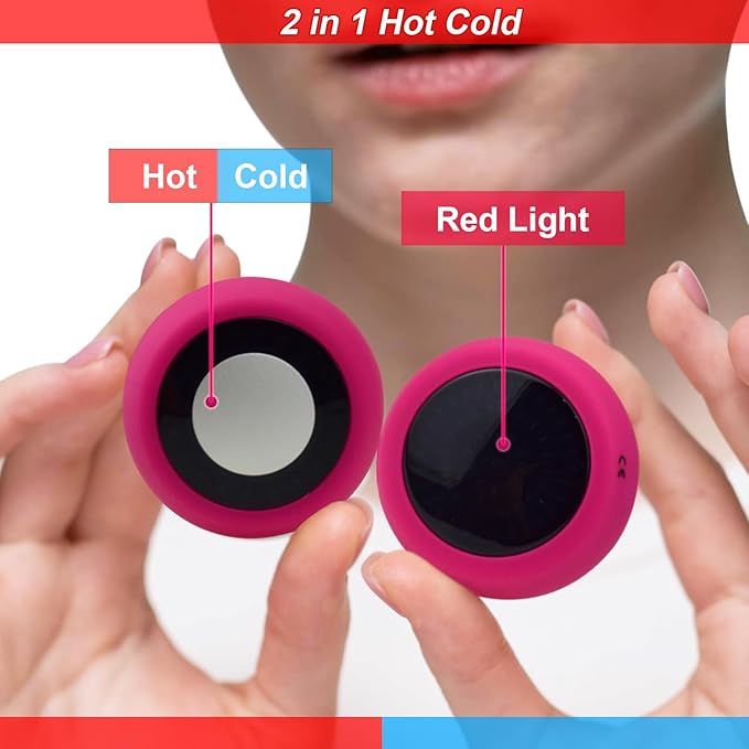TBPHP 2 in 1 Red-Light Hot Cold Electric Face Massager,Multifunctional Wireless Facial Sculpting Tools for Face and Neck Toning Devices