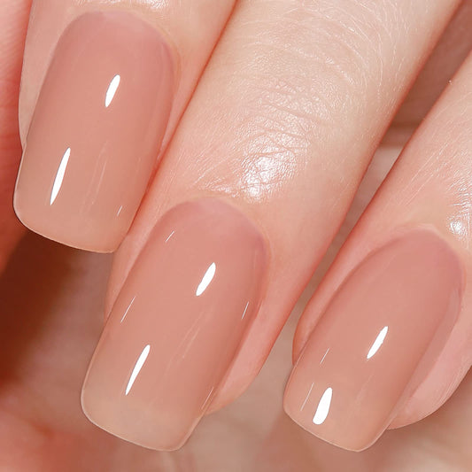 AILLSA Jelly Nude Gel Polish Dark Nude Gel Nail Polish Natural Translucent Nail Polish Soak Off U V Neutral Color Sheer Base Nail Gel Polish for Nail Art DIY French Manicure at Home 0.51 Fl Oz /GB55