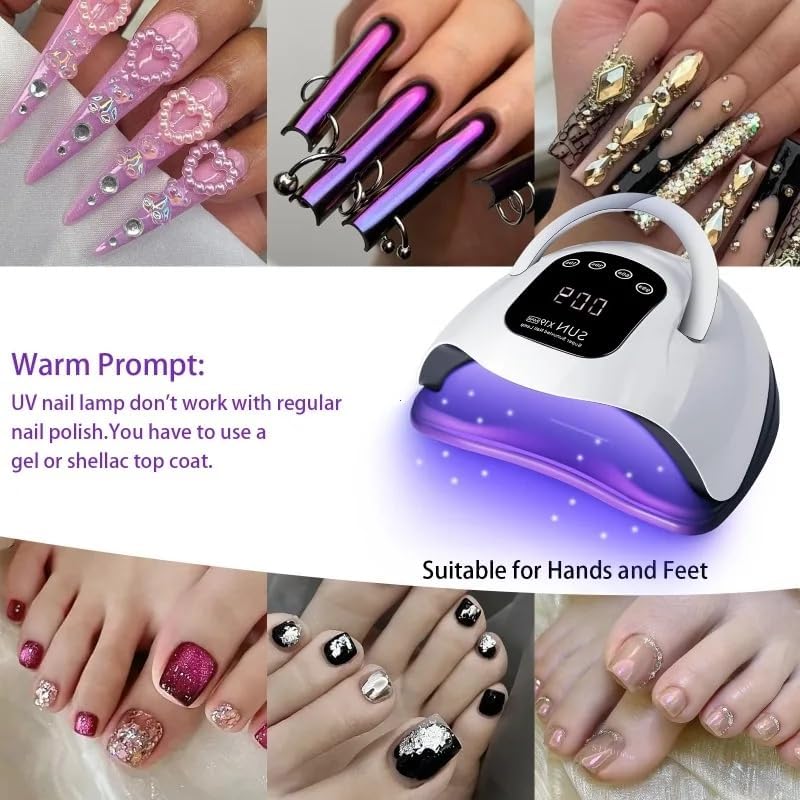 320W UV LED Nail Lamp Professional LED Nail Dryer for Gel Nails with 72pcs Lamp Beads, Touch Screen 4 Timers and Automatic Sensor Ideal for Home Salon, Fast Drying Technology for Perfect Nails