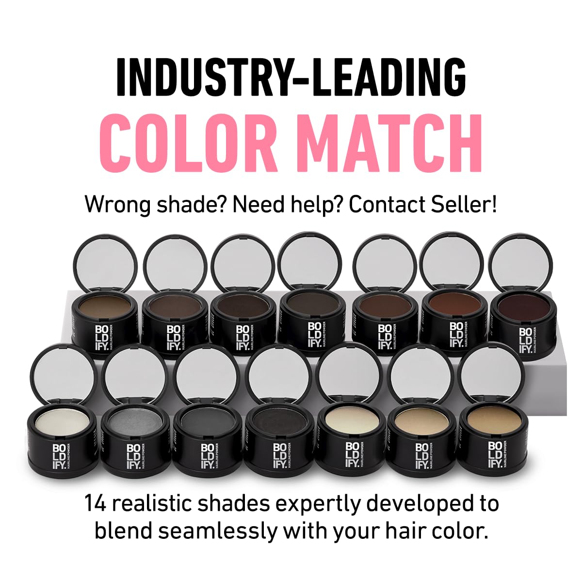 BOLDIFY Hairline Powder - Root Touch Up Hair Color for Gray Coverage - Bald Spot Concealing Hair Powder for Women & Men - 48-Hour Stain-Proof - Medium Brown