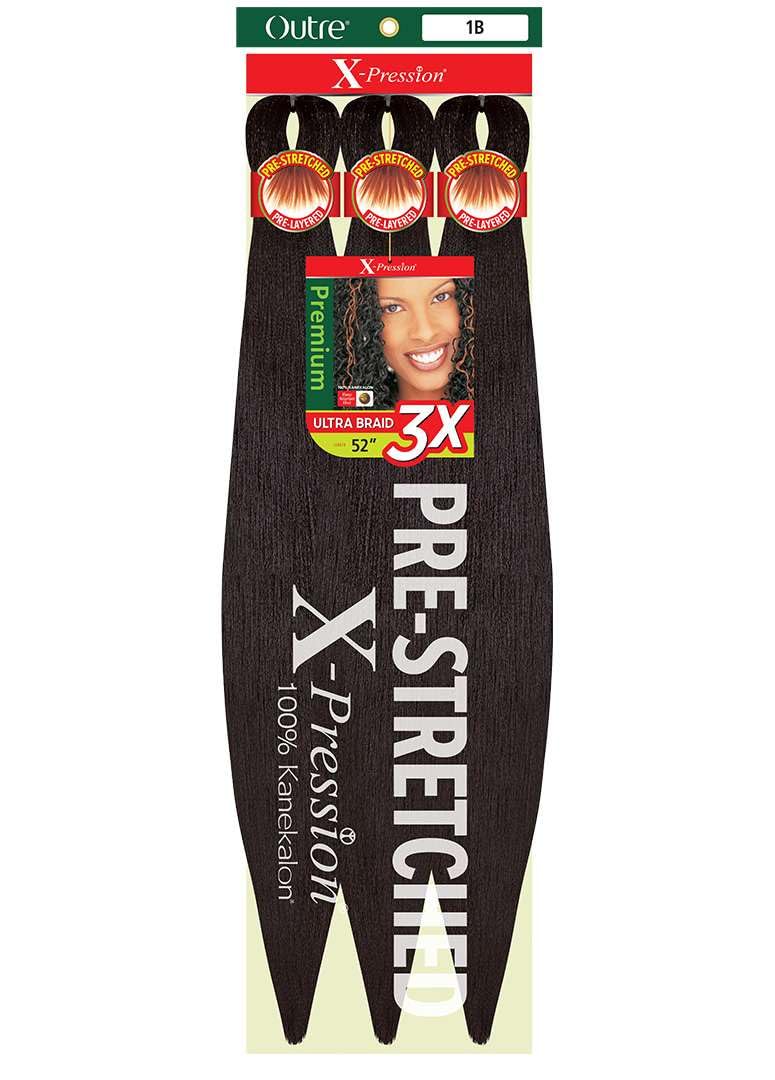 [3 PACK DEAL] Outre X-Pression Braid-Pre Stretched Braid 52" 3X 3 Packs (INDIGO)