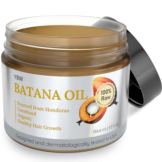 Dr. Sebi 100% Natural, Unrefined and Organic Batana Oil from Honduras for Hair Growth - Enhances Hair Thickness, Prevents Loss for Men & Women