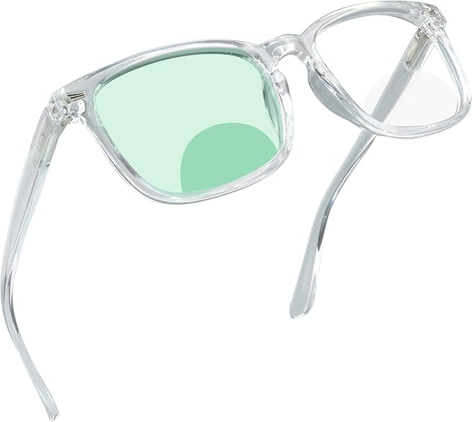 YEIN Bifocal Reading Glasses with Blue Light Blocking Lenses, Bifocal Reader for Women and Men, Vintage Square frame with Spring Hinge (+0.00/+1.00 magnification)