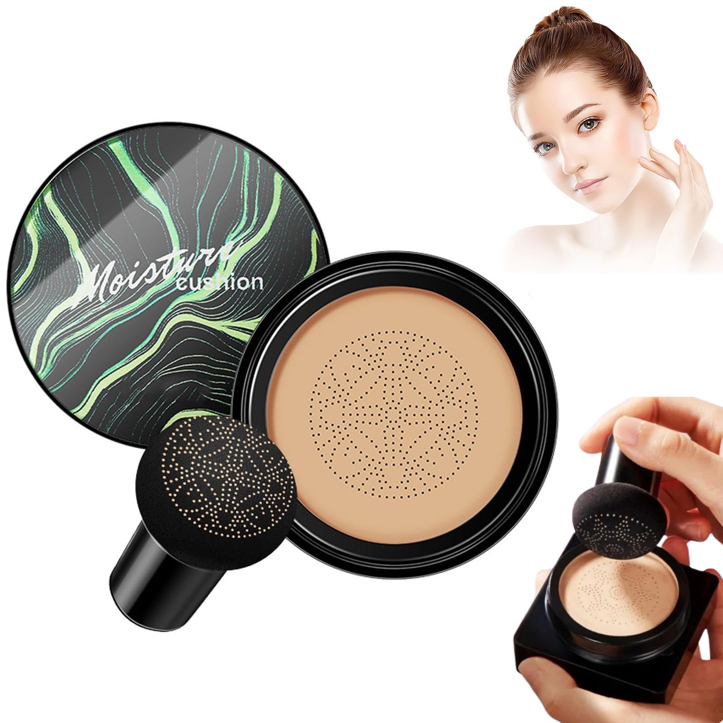 YYONPQ Cedar and Ash Makeup, Cedar and Ash Air Cushion Cc Cream, Cedar and Ash Foundation, Honey and Pine Makeup, Air Cushion Cc Cream Mushroom Head Foundation-03# Warm Honey