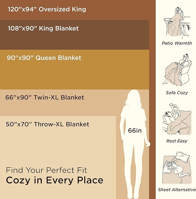 Bedsure 100% Cotton Blanket King Size for Bed - Breathable and Lightweight, Soft Cozy Textured Herringbone Woven Blanket for Summer Spring, Dark Grey, 108x90 inches