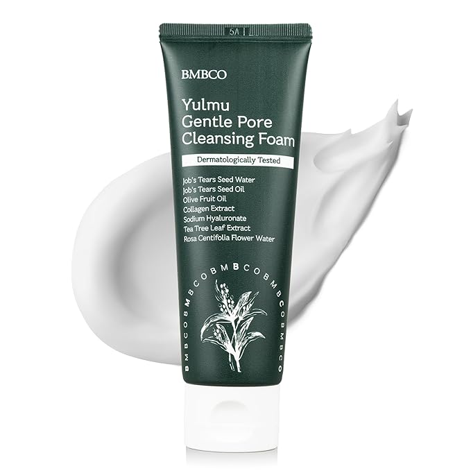 BMBCO Gentle Pore Cleansing Foam for Sensitive Skin – Yulmu Vegan Face Wash with Natural Surfactants & Hydrating Formula, 120g