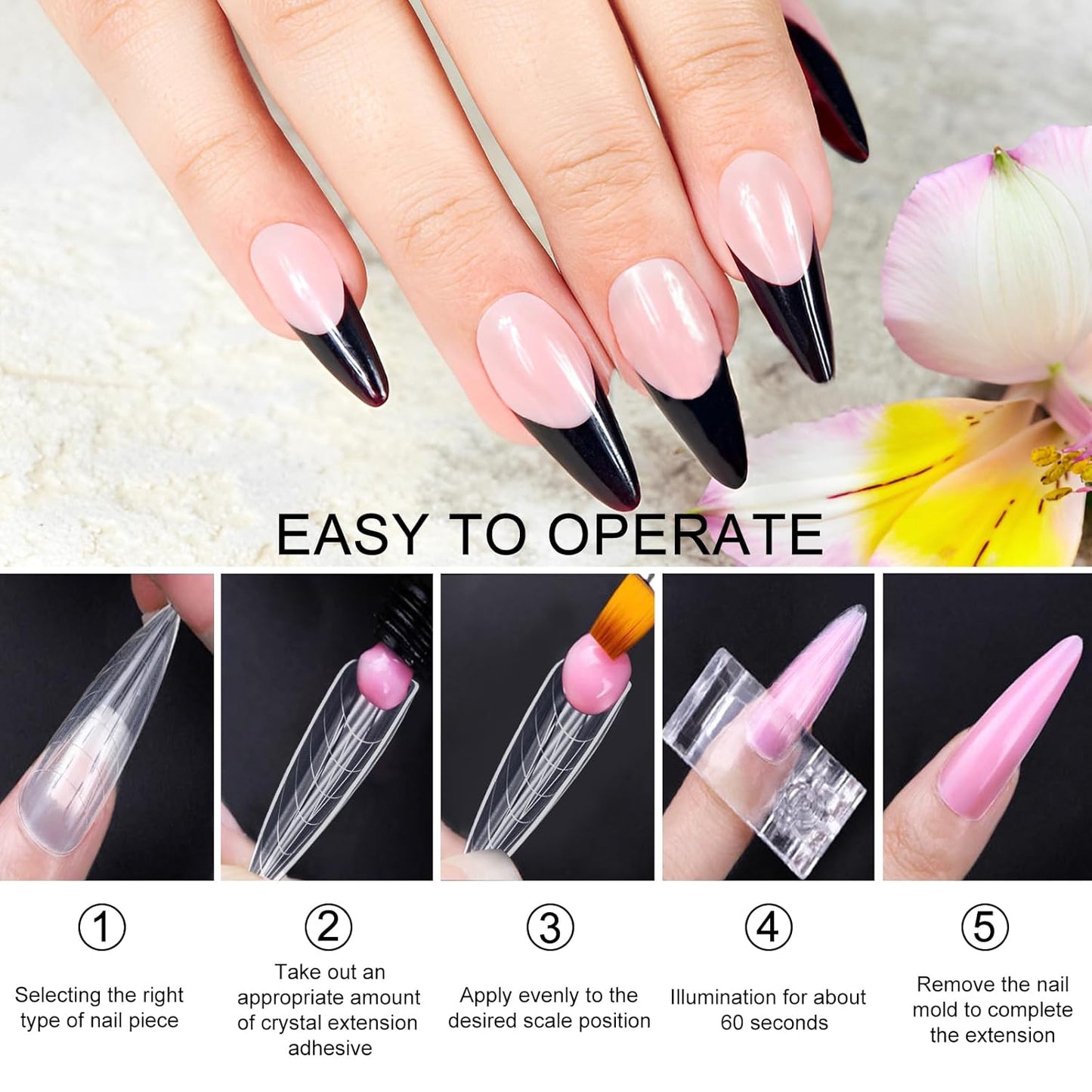 120 Pcs Poly Extension Gel Dual Nail Forms Nail Molds With Scale Builder Coffin Nail for Gel Manicure Nail Art Design Salon DIY at Home (Long Water Drop Dual Nail Forms Set)