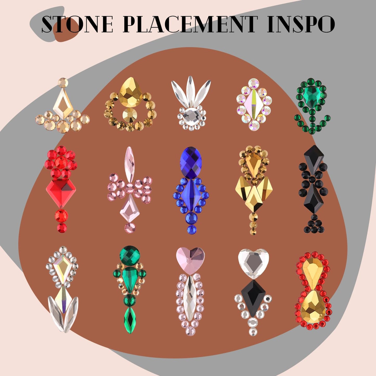 3220Pcs Red Glass Nail Rhinestones 120Pcs Multi Shapes Flatback Gems Crystal + 3100Pcs 1.5-4mm Round Beads, Manicure Diomand Jewelry Gemstones for Nail Design Makeup Acrylic Nails Decoration