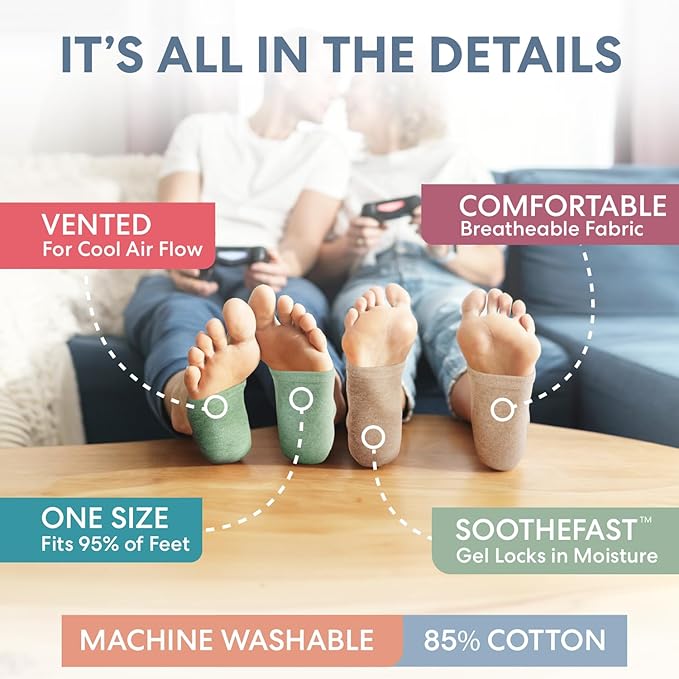 Dr. Frederick's Original Moisturizing Heel Socks for Cracked Heel Treatment - 2 Pairs - Socks for Dry Feet - Cracked Skin Repair & Overnight Hydration - Foot Care for Women & Men - Shea Butter