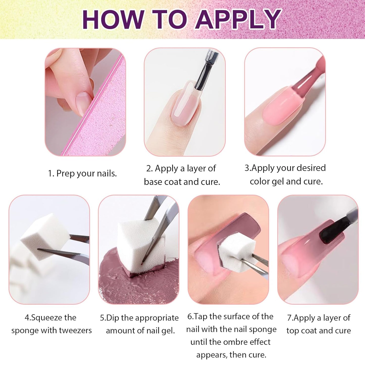 Gradient Painting Gel, 9 Colors Ombre Gel Nail Polish Glazed Colors for Pigment Pat Aura Nails French Manicure Soak Off UV Long-lasting High-glossy Home Nail Salon Dopamine Fructose