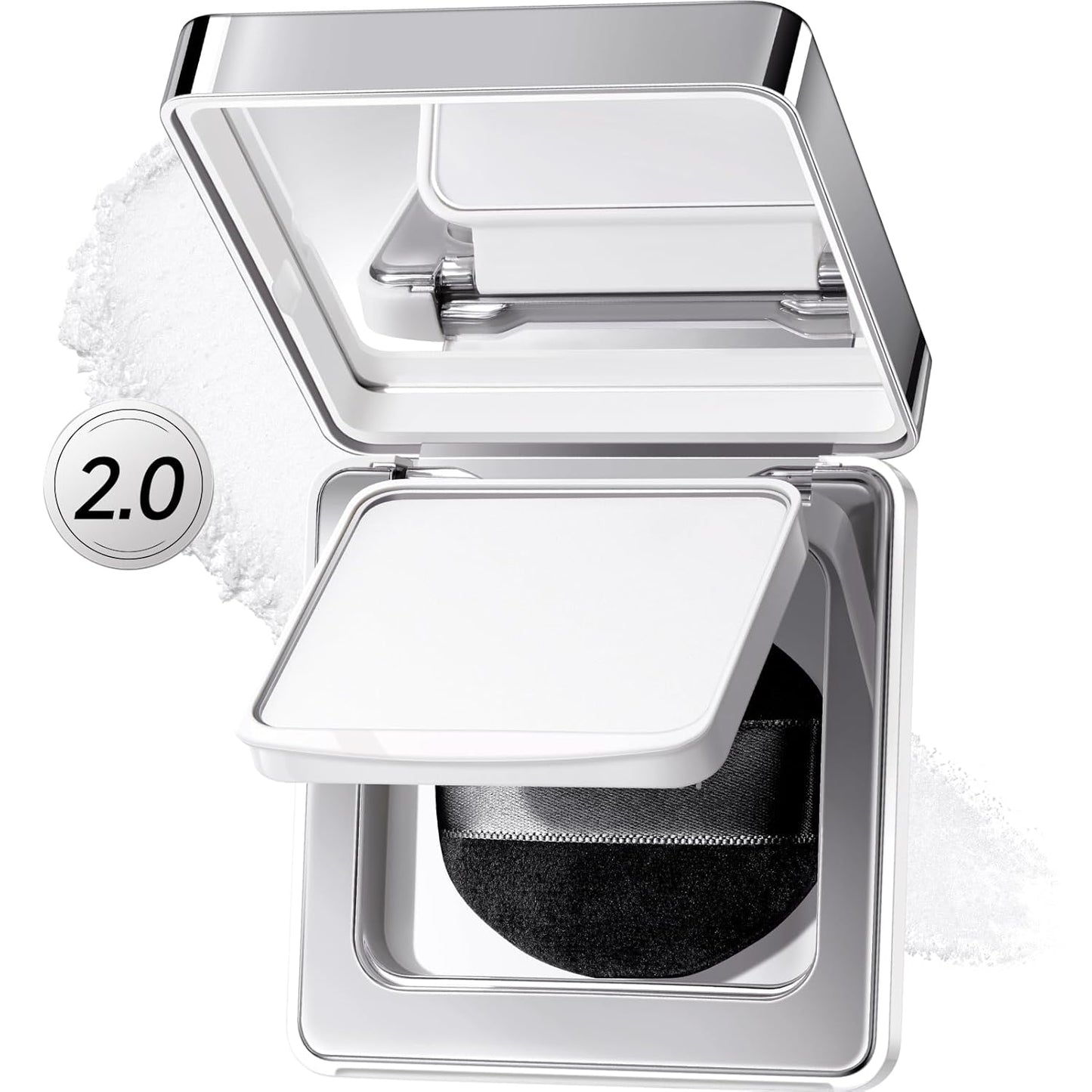 2.0 Black Magnet Soft Focus Powder, Waterproof Translucent Pressed Setting Powder, 24H Longlasting Talc-Free Face Powder, Oil Control Compact Makeup,03 Translucent For Sensitive Skin, 0.28Oz