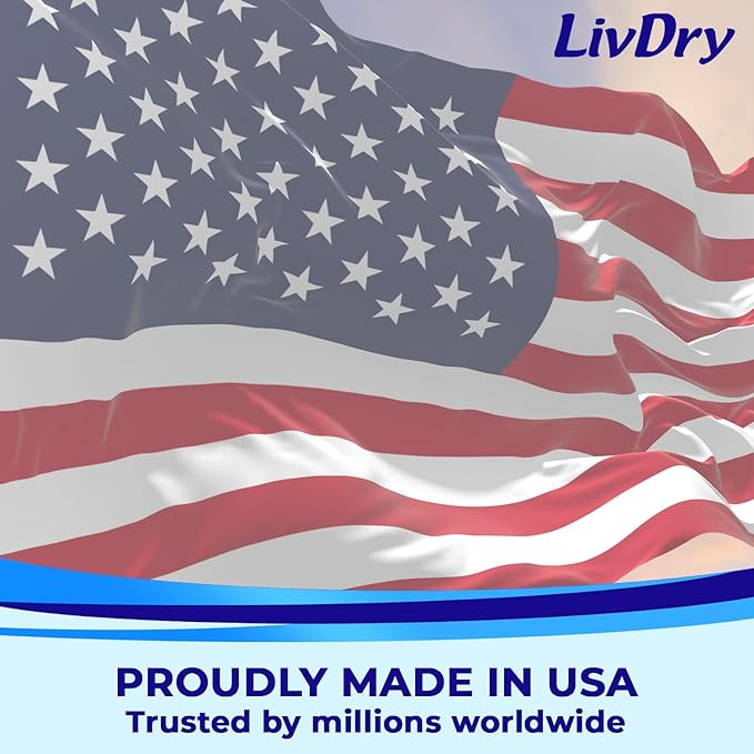 LivDry Adult XS Incontinence Underwear, Overnight Comfort Absorbency, Leak Protection, X-Small, 88-Pack