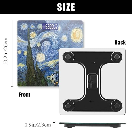 Weight Scale Digital Bathroom Scale Scale for Body Weight 400 lbs Personalized Digital Scale with Backlit Display Easy Read(Battery Not Included) - Blue Abstract Starry Sky