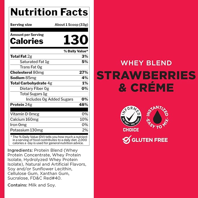 Rule One Proteins Whey Blend - 100% Whey Protein, Isolates, Naturally Rich in BCAAs, 1,96 lbs, 891g