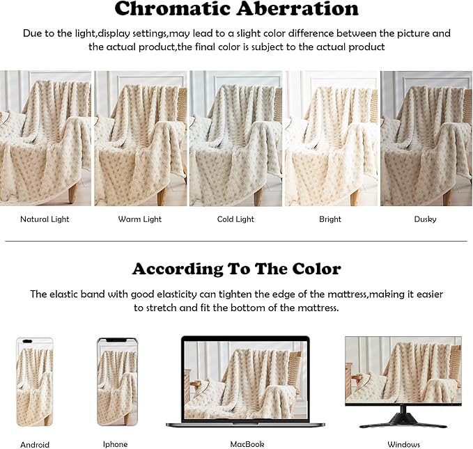 NEWCOSPLAY Super Soft Twin Blanket Linen Premium Silky Flannel Fleece 3D Waffle Checkered Lightweight Bed Blanket All Season Use (Linen, Twin(60"x80"))