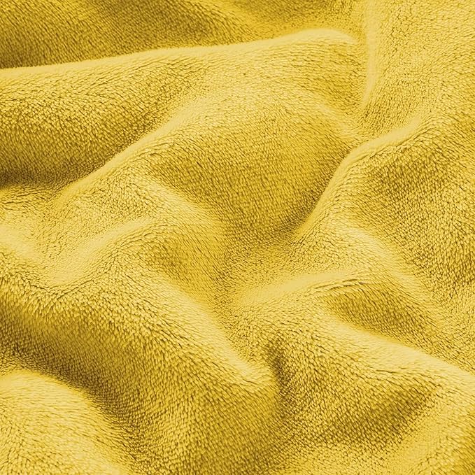 IR Imperial Rooms Ochre Sherpa Fleece Throw Blanket for Bed - Wholesale Bulk Pack of 16 Sherpa Blankets - Soft Fluffy Throw Blankets for Hotels, Guest Bedroom (Yellow, 50x60 Inches)
