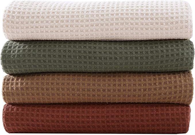 Eddie Bauer Blanket Soft Waffle Weave Bedding, Medium Weight Bedroom Decor, Softens Every Wash, Twin, Green