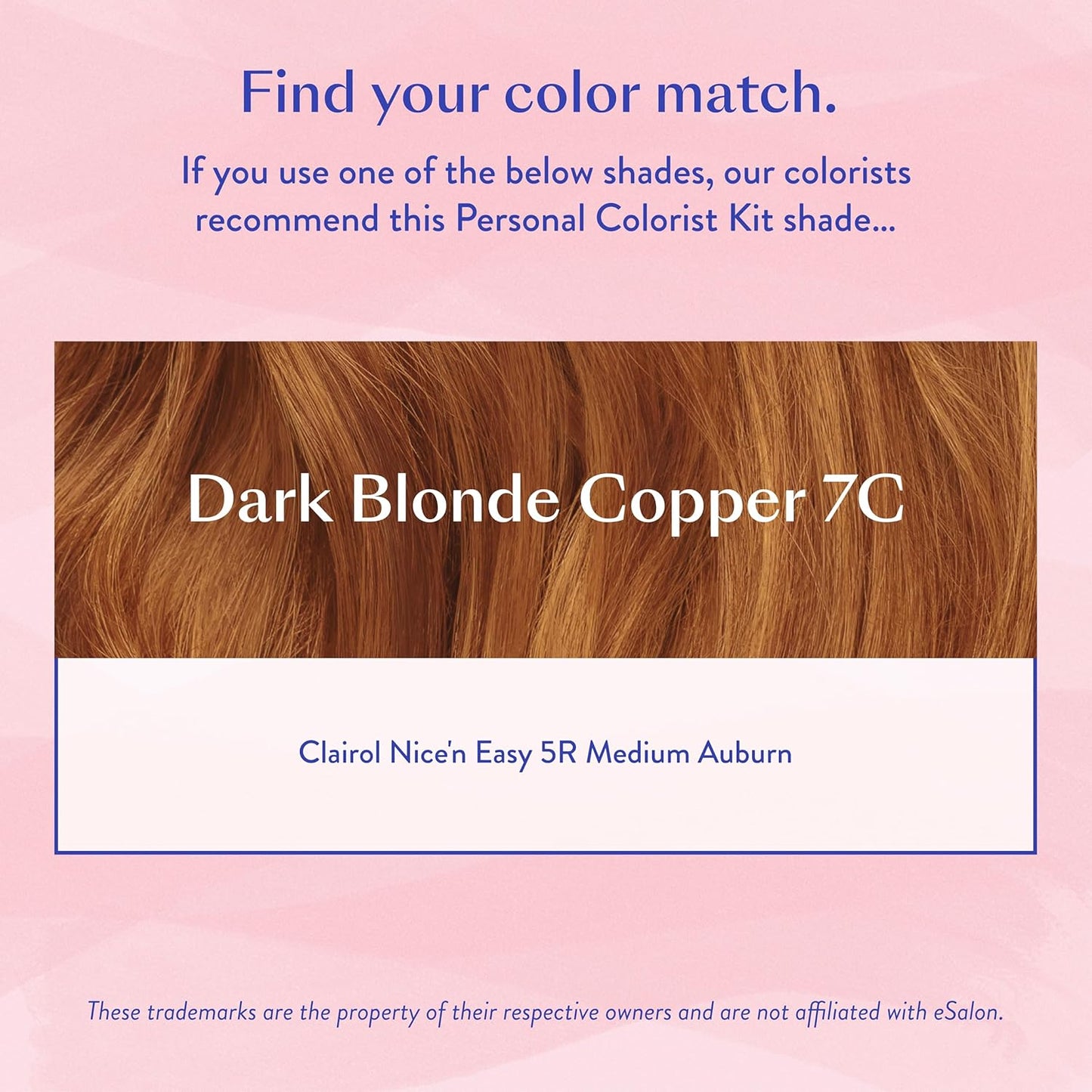 eSalon Permanent Hair Color & Hair Dye Complete Kit - Personal Colorist Kit for Up To 100% Gray Coverage for All Hair Types - Professional-Grade Ammonia-Free Hair Dye (Dark Blonde Copper 7C)
