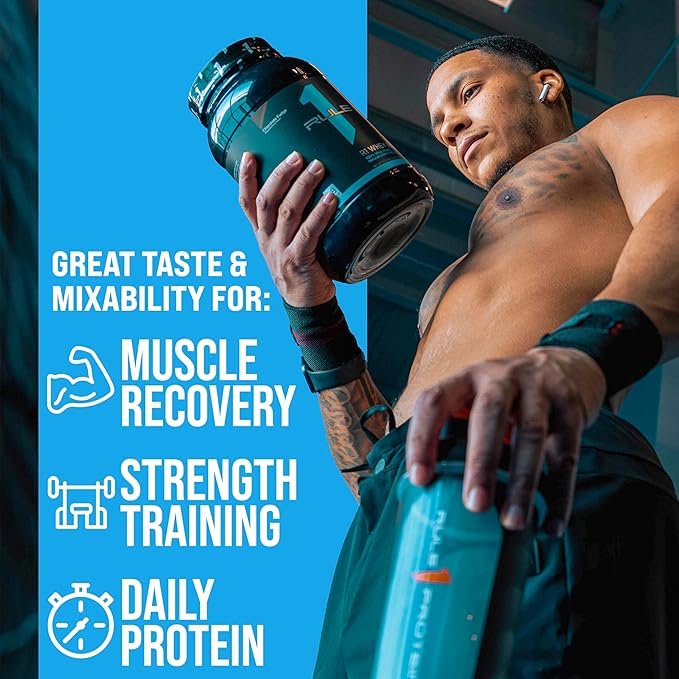 Rule One Proteins, R1 Whey Blend- Cookies & Crème, 24g Fast-Acting Whey Protein Concentrates, Isolates, and Hydrolysates Per Serving, with Naturally Occurring EAAs and BCAAs, 5lbs