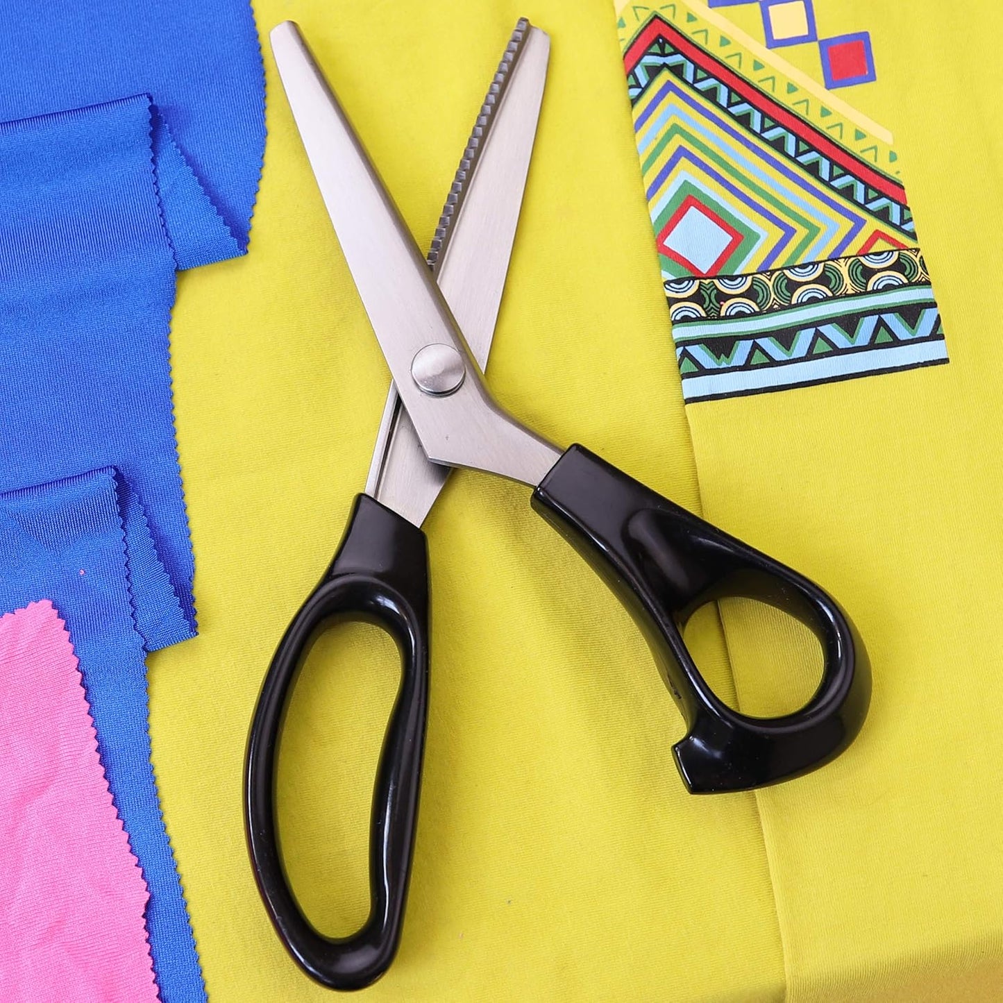 Strong & Sharpe Pinking Shears for Fabric,Serrated and Scalloped Pinking Sheers,3mm,5mm,7mm (Serrated 3mm)