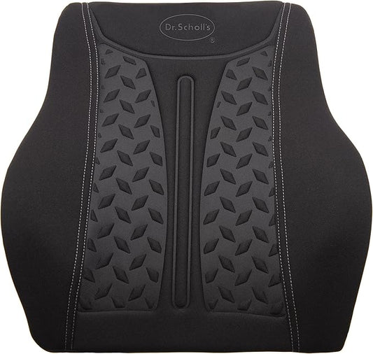 Dr. Scholl's Max Support Charcoal-Infused Lumbar Seat Cushion for Car, Truck, SUV — Black